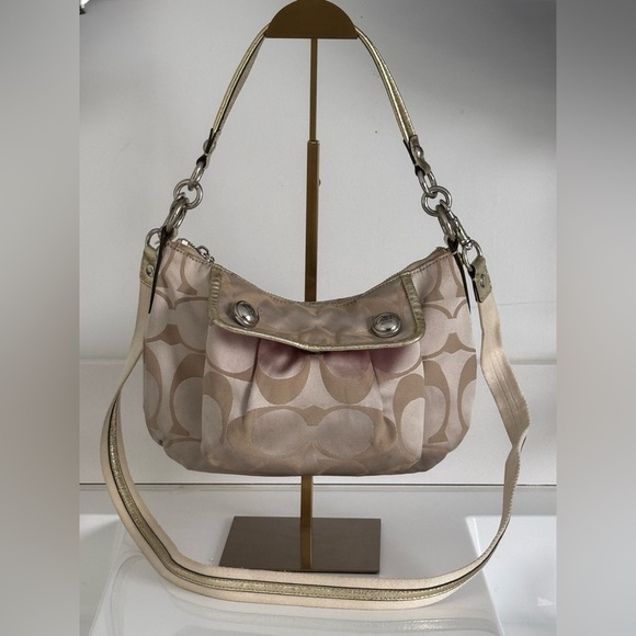 COACH Poppy Signature Satin Groovy two way Bag GOLD #13833 2009 - Picture 4 of 17